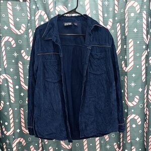 Bagatelle Women's Navy button up long sleeve shirt. Used, in good condition.